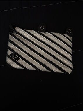 ZIPIT Kids Diagonal Stripe Silver and Black Pouch